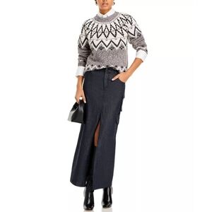 🔥Line & Dot Mora Dark Blue Denim Maxi Skirt with Slit